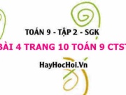 Bài 4 trang 10 Toán 9 tập 2 Chân trời sáng tạo